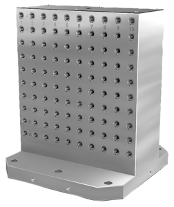 Équerres doubles en fonte grise avec trame modulaire Équerres doubles en fonte grise avec trame modulaire