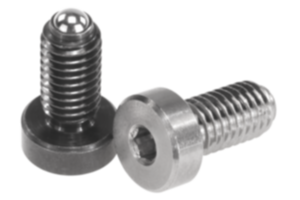 Pressori a molla con testa e sfera, acciaio o acciaio inox Pressori a molla con testa e sfera, acciaio o acciaio inox