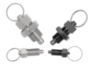 Doigt d'indexage en acier ou en inox avec anneau de traction en inox Doigt d'indexage en acier ou en inox avec anneau de traction en inox