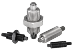 Spine di posizione in acciaio o acciaio inox senza collare, con perno filettato Spine di posizione in acciaio o acciaio inox senza collare, con perno filettato