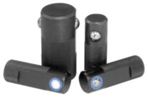 Poussoirs latéraux à ressort en acier, billes en plastique, en acier ou en inox Poussoirs latéraux à ressort en acier, billes en plastique, en acier ou en inox