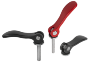 Leva eccentrica in alluminio con filettatura interna ed esterna, rondella di pressione in plastica-metallo e vite prigioniera in acciaio o acciaio inox - inch Leva eccentrica in alluminio con filettatura interna ed esterna, rondella di pressione in plastica-metallo e vite prigioniera in acciaio o acciaio inox - inch
