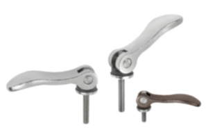 Leva eccentrica regolabile in acciaio inox con filettatura esterna, rondella di pressione in plastica-metallo e vite prigioniera in acciaio inox - inch Leva eccentrica regolabile in acciaio inox con filettatura esterna, rondella di pressione in plastica-metallo e vite prigioniera in acciaio inox - inch
