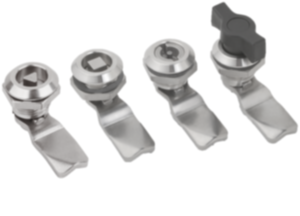 Verrous quart de tour en inox 1.4404, petit modèle, diamètre du boîtier 28 mm Verrous quart de tour en inox 1.4404, petit modèle, diamètre du boîtier 28 mm