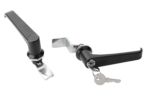 Serratura girevole con impugnatura a L in zinco, diametro del corpo 32 mm Serratura girevole con impugnatura a L in zinco, diametro del corpo 32 mm