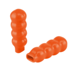 Poignées en plastique, rondes avec support rectangulaire, coloris orange Poignées en plastique, rondes avec support rectangulaire, coloris orange