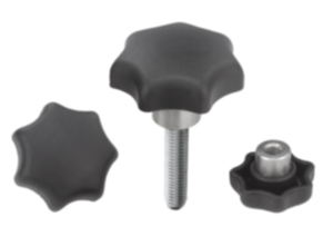 Bouton étoile avec insert acier saillant Bouton étoile avec insert acier saillant