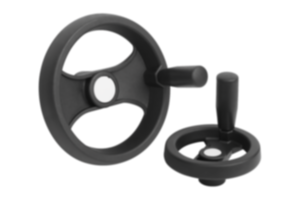 2-Speichenhandräder aus Kunststoff, mit drehbarem Griff, inch