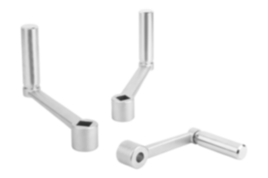 Manivelle en inox avec poignée cylindrique tournante Manivelle en inox avec poignée cylindrique tournante