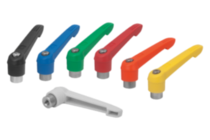 Manette indexable en plastique avec taraudage, insert taraudé en inox Manette indexable en plastique avec taraudage, insert taraudé en inox