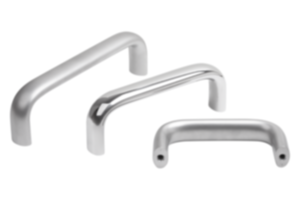 Maniglie a staffa in acciaio inox 1.4301 o 1.4404, profilo ovale 21x13, montaggio dal retro Maniglie a staffa in acciaio inox 1.4301 o 1.4404, profilo ovale 21x13, montaggio dal retro