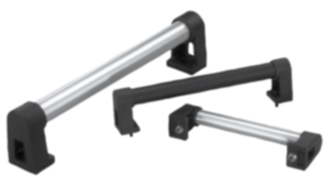 Poignées tubulaires en aluminium avec embout en plastique Poignées tubulaires en aluminium avec embout en plastique