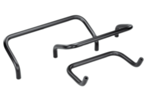 Poignées de manutention en aluminium anodisé, rondes coudées, profil rond Ø 16 ou 18, montage à l’arrière Poignées de manutention en aluminium anodisé, rondes coudées, profil rond Ø 16 ou 18, montage à l’arrière