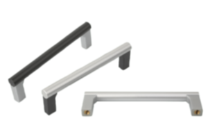 Maniglie tubolari in alluminio con supporti laterali in plastica