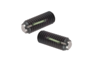 Ball-end thrust screws without head with flattened ball, with thread lock Ball-end thrust screws without head with flattened ball, with thread lock