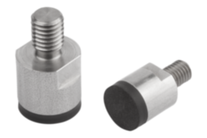 Aimants cylindriques avec tenon fileté en NdFeB, surface de contact caoutchoutée Aimants cylindriques avec tenon fileté en NdFeB, surface de contact caoutchoutée