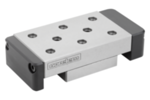 Tavole di guida a coda di rondine con dispositivi di finecorsa e fori di posizionamento Tavole di guida a coda di rondine con dispositivi di finecorsa e fori di posizionamento