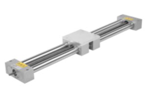 Double tube linear actuator with mounting bracket