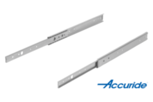 Glissières télescopiques en acier pour montage latéral, extension partielle des deux côtés, résistance à la charge jusqu'à 50 kg Glissières télescopiques en acier pour montage latéral, extension partielle des deux côtés, résistance à la charge jusqu'à 50 kg