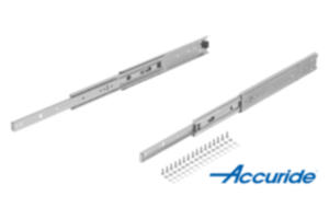 Telescopic slides, steel for side mounting, over-extension, load capacity up to 68 kg