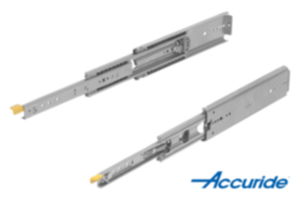 Glissières télescopiques en acier pour montage latéral, extension intégrale, résistance à la charge jusqu'à 272 kg Glissières télescopiques en acier pour montage latéral, extension intégrale, résistance à la charge jusqu'à 272 kg