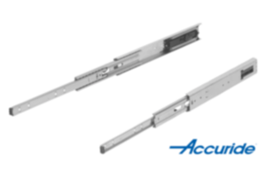 Glissières télescopiques en acier pour montage latéral, extension intégrale, résistance à la charge jusqu'à 55 kg Glissières télescopiques en acier pour montage latéral, extension intégrale, résistance à la charge jusqu'à 55 kg