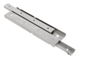 Glissières télescopiques en acier forme S, extension intégrale, résistance à la charge jusqu'à 459 kg Glissières télescopiques en acier forme S, extension intégrale, résistance à la charge jusqu'à 459 kg