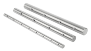 Precision guide shafts with fastening holes Precision guide shafts with fastening holes