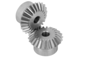 Bevel gears in steel, ratio 1:1 toothing milled, straight teeth, engagement angle 20°