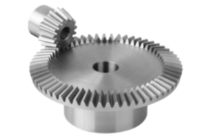 Bevel gears in steel, ratio 1:4 toothing milled, straight teeth, engagement angle 20°
