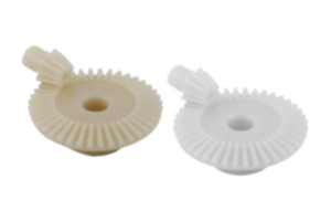 Engrenages coniques en plastique, rapport 1:4 traités par pulvérisation, denture droite, angle de pression 20° Engrenages coniques en plastique, rapport 1:4 traités par pulvérisation, denture droite, angle de pression 20°