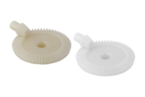 Ingranaggi conici in plastica, rapporto di trasmissione 1:5 stampati a iniezione, dentatura diritta, angolo di pressione 20°