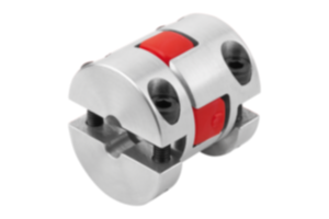 Elastomer dog couplings with removable clamp hubs