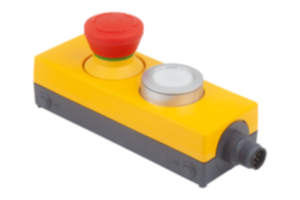 Pulsante di emergenza con pulsante nell'alloggiamento "Minibox" Ø 22,3 mm attacco M12 Pulsante di emergenza con pulsante nell'alloggiamento "Minibox" Ø 22,3 mm attacco M12
