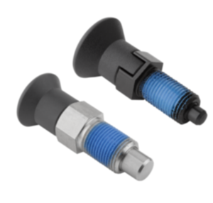 Spine di posizione in acciaio o acciaio inox con impugnatura a fungo in plastica e frenafiletto Spine di posizione in acciaio o acciaio inox con impugnatura a fungo in plastica e frenafiletto