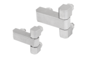 Block hinges with fastening nuts