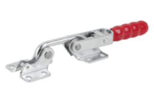 Sauterelle à crochet en acier ou en inox horizontale avec contre-butée Sauterelle à crochet en acier ou en inox horizontale avec contre-butée
