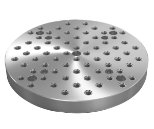 Plaques de base rondes en fonte grise avec trame modulaire