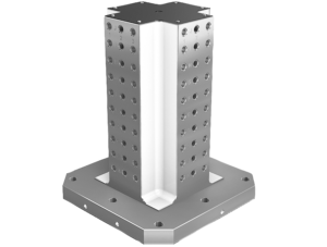 Tours de serrage en fonte grise 4 faces avec trame modulaire Tours de serrage en fonte grise 4 faces avec trame modulaire