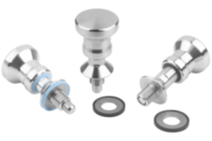 Arretierbolzen Edelstahl für Dicht- und Unterlegscheiben Hygienic USIT® mit Edelstahl-Pilzgriff Arretierbolzen Edelstahl für Dicht- und Unterlegscheiben Hygienic USIT® mit Edelstahl-Pilzgriff