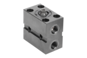 Blockzylinder hydraulisch mit Metallabstreifer doppelt / einfach wirkend mit Federrückstellung, Form A