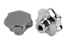 Pomelli a lobi simili a DIN 6336 acciaio inox, forma E, foro cieco filettato