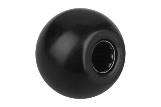 Pomelli a sfera non trattati DIN 319, gamma ampliata, forma L, con bussola di serraggio