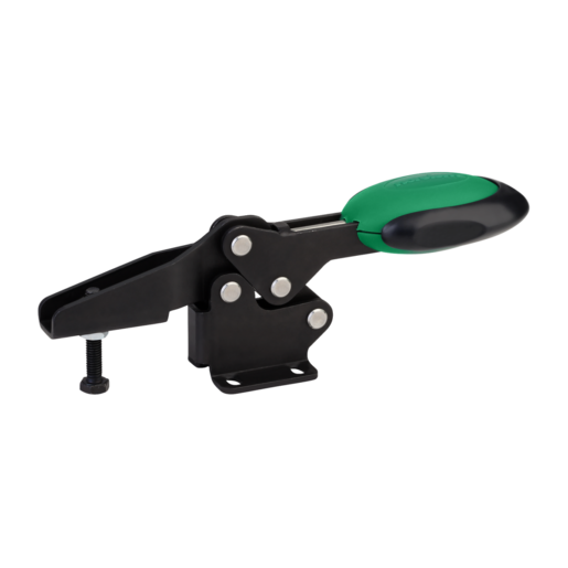 Schnellspanner horizontal mit Sicherheitsverriegelung mit waagrechtem Fuß und verstellbarer Andruckspindel
