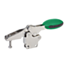 Schnellspanner horizontal mit senkrechtem Fuß und verstellbarer Andruckspindel, Edelstahl