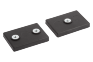 Magnete mit Innengewinde (Flachgreifer) aus NdFeB, rechteckig, mit Gummischutzmantel