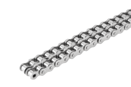 Rollenkette zweifach Edelstahl DIN ISO 606, geschweifte Lasche
