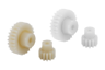 Ruote dentate frontali in plastica, modulo 1 stampate a iniezione, dentatura diritta, angolo di pressione 20°