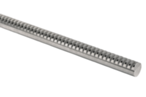 Crémaillères rondes en acier Denture droite fraisée, angle de pression 20°