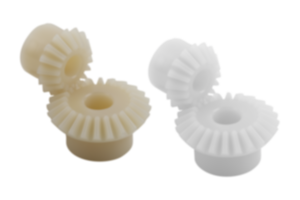 Engrenages coniques en plastique, rapport 1:1,5 traités par pulvérisation, denture droite, angle de pression 20°